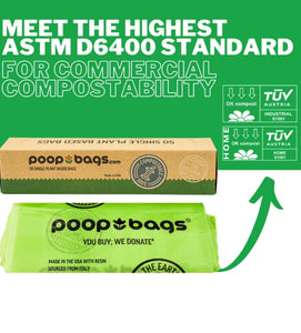 Poop Bags Flat Green Bags 50 Count