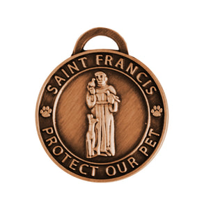 Small Antique Copper St. Francis Charm