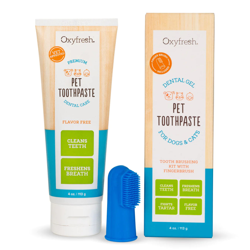 Oxyfresh Pet Toothpaste + Finger Brush Kit